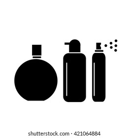 Conceptual vector cosmetic bottles tubes and phials icons set | modern flat design cosmetic and spa illustration and infographic concept black on white background