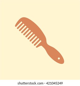 Conceptual vector cosmetic comb icon | modern flat design cosmetic and spa illustration and infographic concept colorful on yellow background