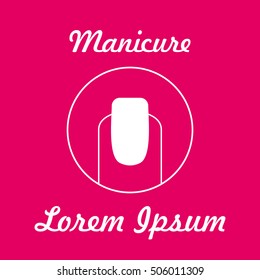 Conceptual vector cosmetic and manicure file icon with nail one finger | modern flat design cosmetic and spa illustration and infographic concept