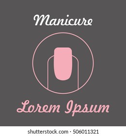 Conceptual vector cosmetic and manicure file icon with nail one finger | modern flat design cosmetic and spa illustration and infographic concept