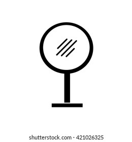 Conceptual vector cosmetic mirror icon | modern flat design cosmetic and spa illustration and infographic concept black on white background