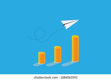 conceptual vector design with increasing profit. 