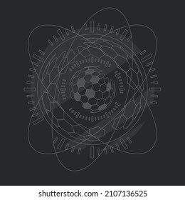 Conceptual vector design template. Head-up display elements for the web and app. Futuristic user interface. Virtual graphic.