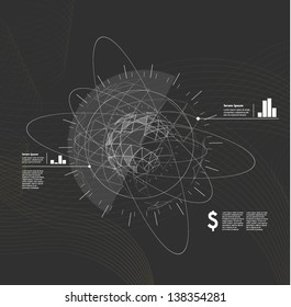 Conceptual vector Design template. HUD UI for business app. Futuristic user interface. Abstract virtual graphic touch user interface. UI hud infographic interface screen monitor set web elements.