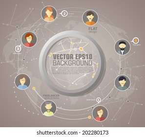 Conceptual vector Design template. infographics element. Flat design concept for social network.