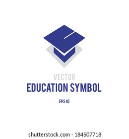 Conceptual vector graphic symbol of education - graduate cap