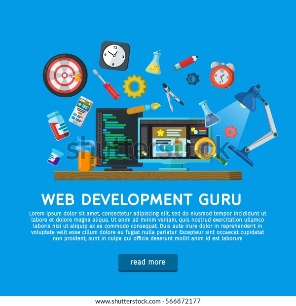 Conceptual\
vector icons for website and graphic design. Programming and\
coding. Website development, Web design. Modern flat design for Web\
Banner, Website Element. Vector\
illustration