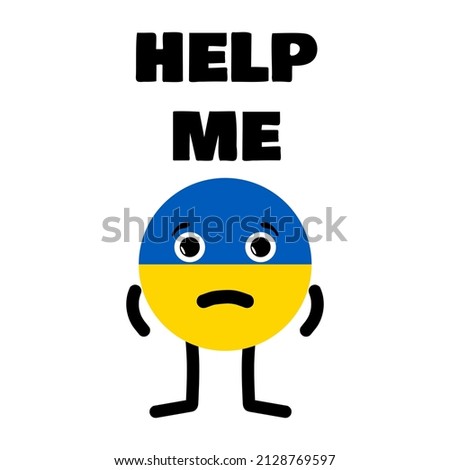 Conceptual vector illustration of aid for Ukraine. The sad country asks for help against military aggression from a neighboring state from the rest of the world. Prevent new war in Europe