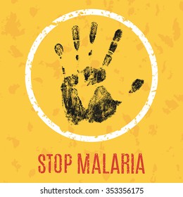 Conceptual vector illustration of an appeal to stop the spread of malaria