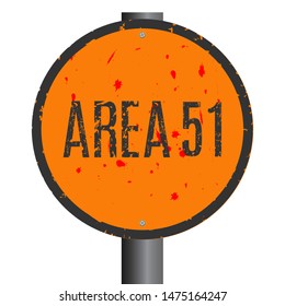 Conceptual vector illustration. Area 51 sign.