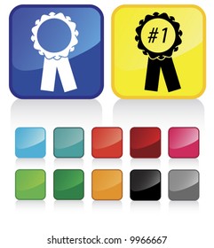 Conceptual vector illustration of award ribbons button web2.0 - check my gallery for more. proposed colors