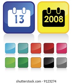 Conceptual vector illustration of calendar button web2.0 - check my gallery for more. proposed colors = part 1/4