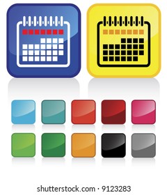 Conceptual vector illustration of calendar button web2.0 - check my gallery for more. proposed colors = part 4/4