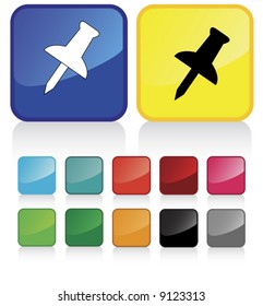 Conceptual vector illustration of calendar pin button web2.0 - check my gallery for more. proposed colors
