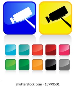 Conceptual vector illustration of CCTV camera web2.0 - proposed colors