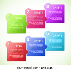 Conceptual vector illustration of colorful cubes with arrows and place for your text. Usable for different business design.
