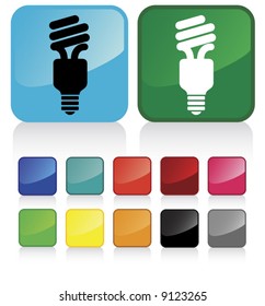 Conceptual vector illustration of electric light bulb button web2.0 - check my gallery for more. proposed colors = part 2/4