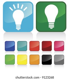 Conceptual vector illustration of electric light bulb button web2.0 - check my gallery for more. proposed colors = part 3/4