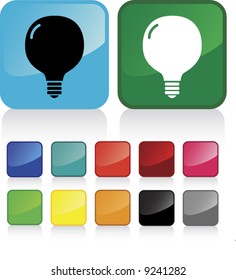 Conceptual vector illustration of electric light bulb button web2.0 - check my gallery for more. proposed colors