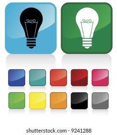 Conceptual vector illustration of electric light bulb button web2.0 - check my gallery for more. proposed colors