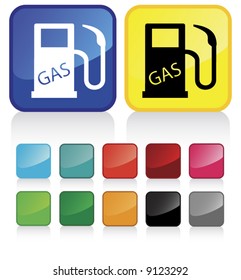 Conceptual vector illustration of gas pump  button web2.0 - check my gallery for more. proposed colors