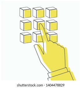 Conceptual vector illustration of hand index finger pointing section