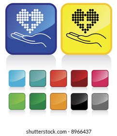 Conceptual vector illustration of heart  web2.0 - check my gallery for more. proposed colors