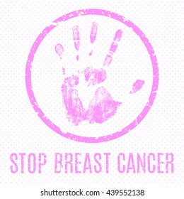 Conceptual vector illustration. Human diseases. Stop breast cancer.