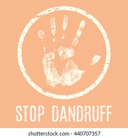 Conceptual vector illustration. Human diseases. Stop dandruff.