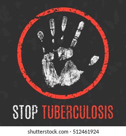Conceptual vector illustration. Human diseases. Stop tuberculosis.