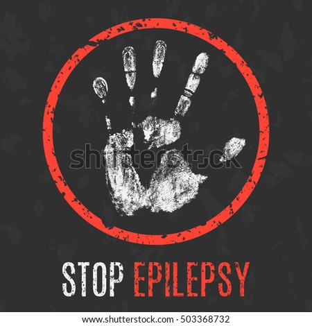 Conceptual vector illustration. Human diseases. Stop epilepsy.