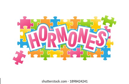 ilustración de vector conceptual hormonas humanas rompe una imagen, falta de elementos en un fondo blanco