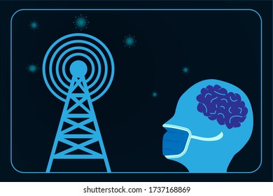 Conceptual Vector Illustration Of Media Manipulation During Coronavirus Pandemic.  Mental Health. 