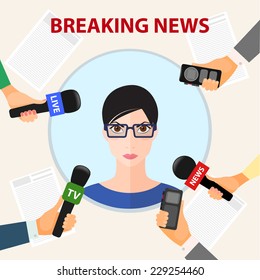 conceptual vector illustration on the theme of breaking news