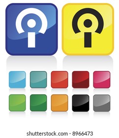 Conceptual vector illustration of podcast button web2.0 part 3- check my gallery for more. proposed colors