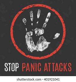 Conceptual vector illustration. problems of humanity. stop panic attacks