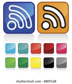 Conceptual vector illustration of rss button web2.0 - check my gallery for more. proposed colors