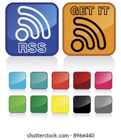 Conceptual vector illustration of rss button web2.0 part 2 - check my gallery for more. proposed colors