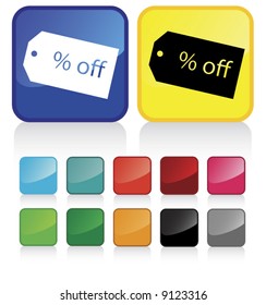 Conceptual vector illustration of sale tag button web2.0 - check my gallery for more. proposed colors