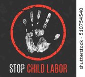 Conceptual vector illustration. Social problems of humanity. Stop child labor.