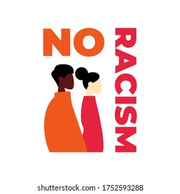 Ilustración conceptual vectorial. Problemas sociales de la humanidad. Detengan el racismo.