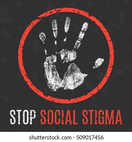 Conceptual vector illustration. Social problems of humanity. Stop social stigma.