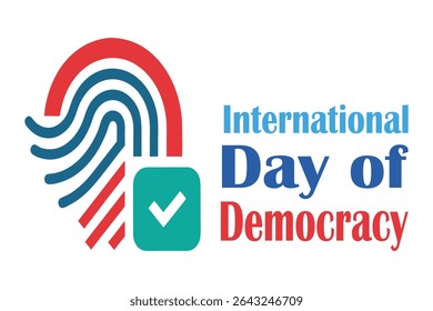 Conceptual vector of a large fingerprint with check marks, symbolizing voter identity and democratic power. Ideal for election, rights, and civil participation themes. Isolated on white background.
