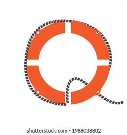 conceptual vector life buoy Q shaped logo design, vector life buoy design
