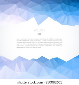 conceptual vector modern scene with triangle object template for design line water conceptual background scene numeric glass clouds modern site blue fancy lighting print refreshing flag straight inser