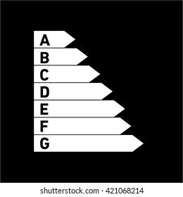 Conceptual vector passive house energy sheet icon and pictogram | modern flat design illustration and infographic concept white on black background