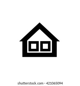Conceptual vector passive house triple window isolation icon and pictogram | modern flat design illustration and infographic concept black on white background