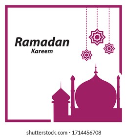 Conceptual vector of Ramadan Kareem greeting card. Arabic text translation : Ramadan Kareem