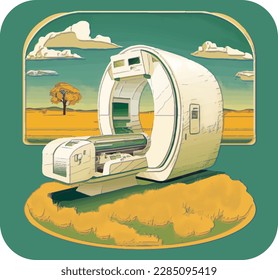 Vector conceptual para la práctica de la medicina rural, nubes, campo