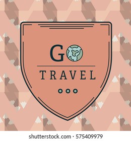 Conceptual vector symbol reading go travel